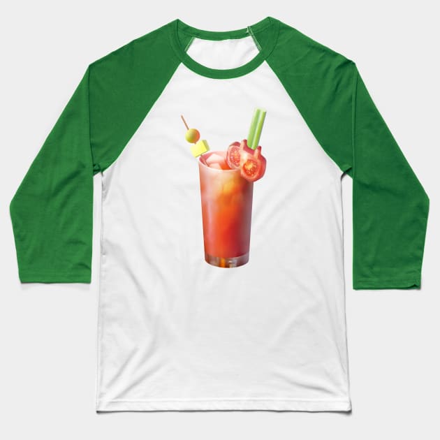 Bloody Mary Cocktail Baseball T-Shirt by zkozkohi